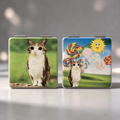 Meowl Portable Compact Mirror, Double Sided Printed Design