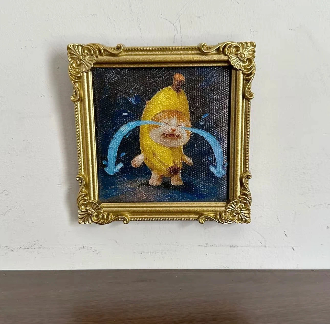 Cat Meme Series Textured Painting Fridge Magnet