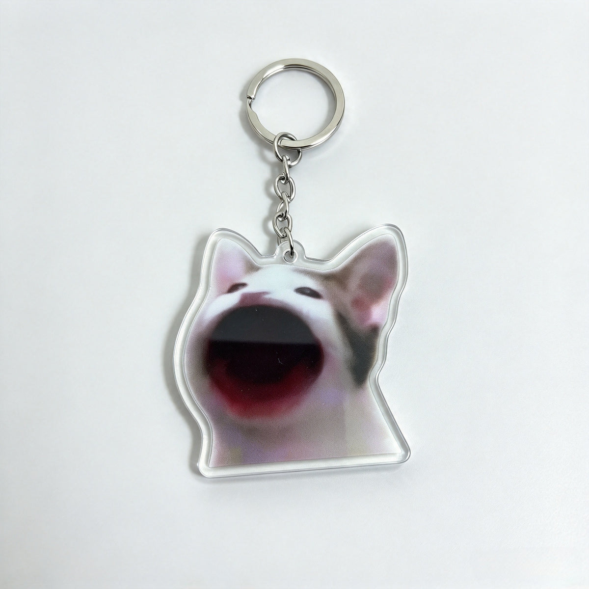 Pop Cat Fun Shaking Keychain