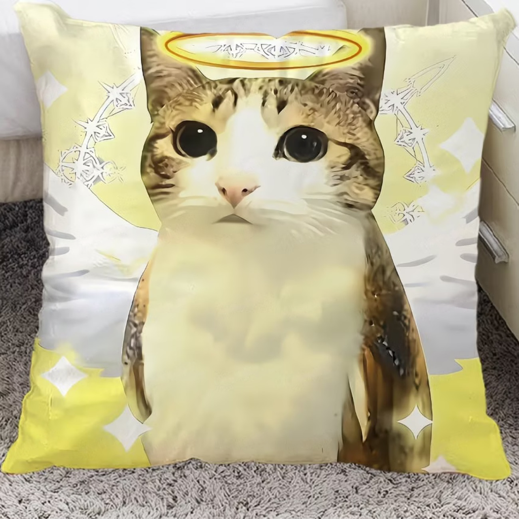 Meowl Meme Double Sided Pillow Cover,（ No Filler）