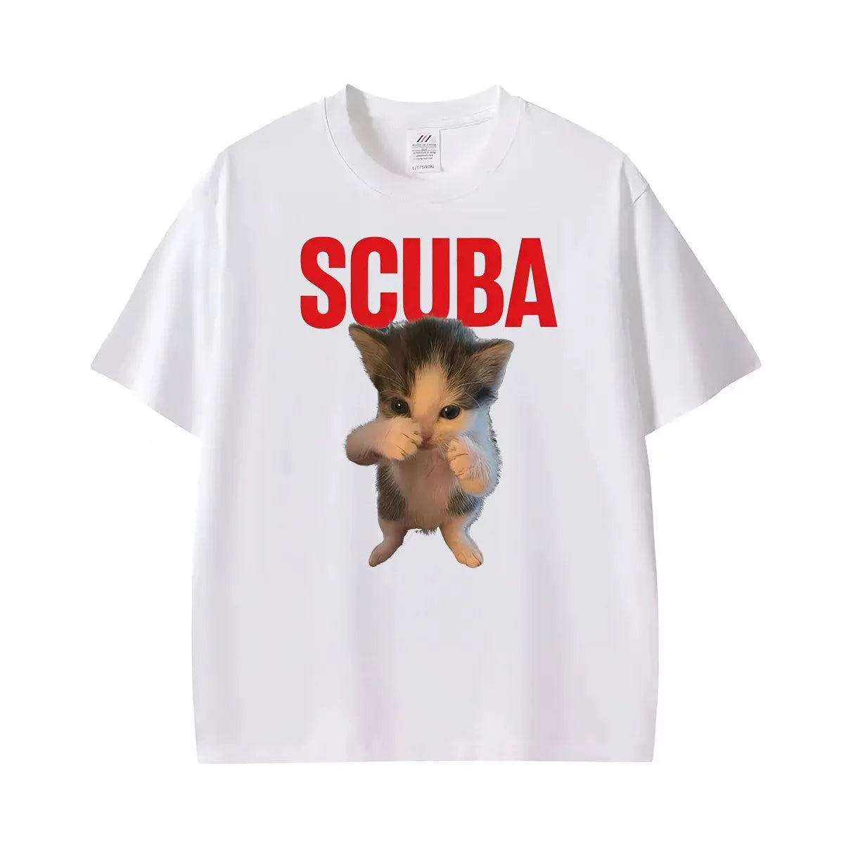 Scuba Cat Print T-shirt