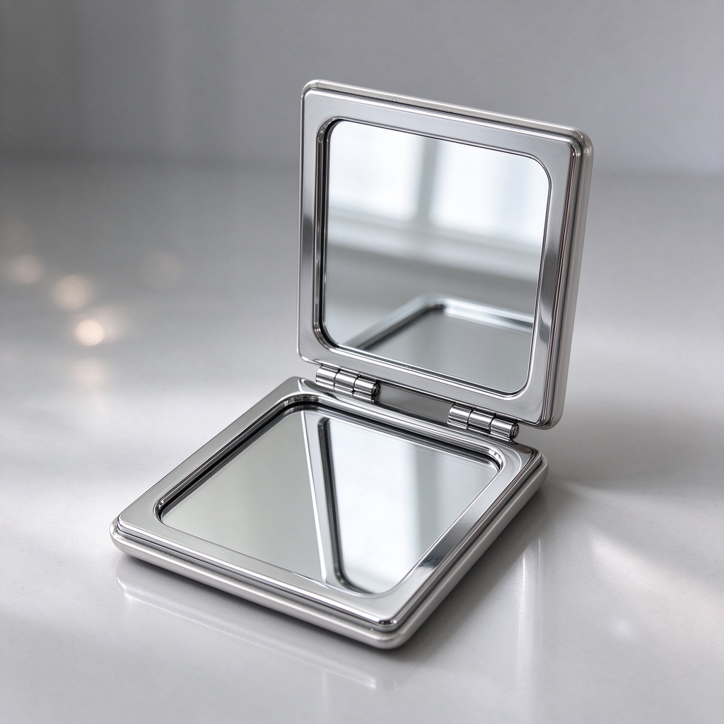 Meowl Portable Compact Mirror, Double Sided Printed Design