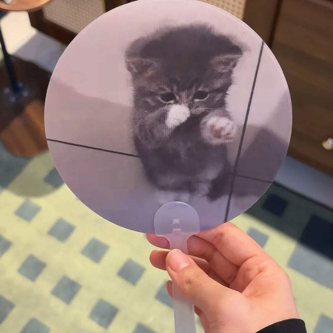 Viral Meme Lenticular Hand Fan | 3D Flip Changing Image Cartoon Meme Fan