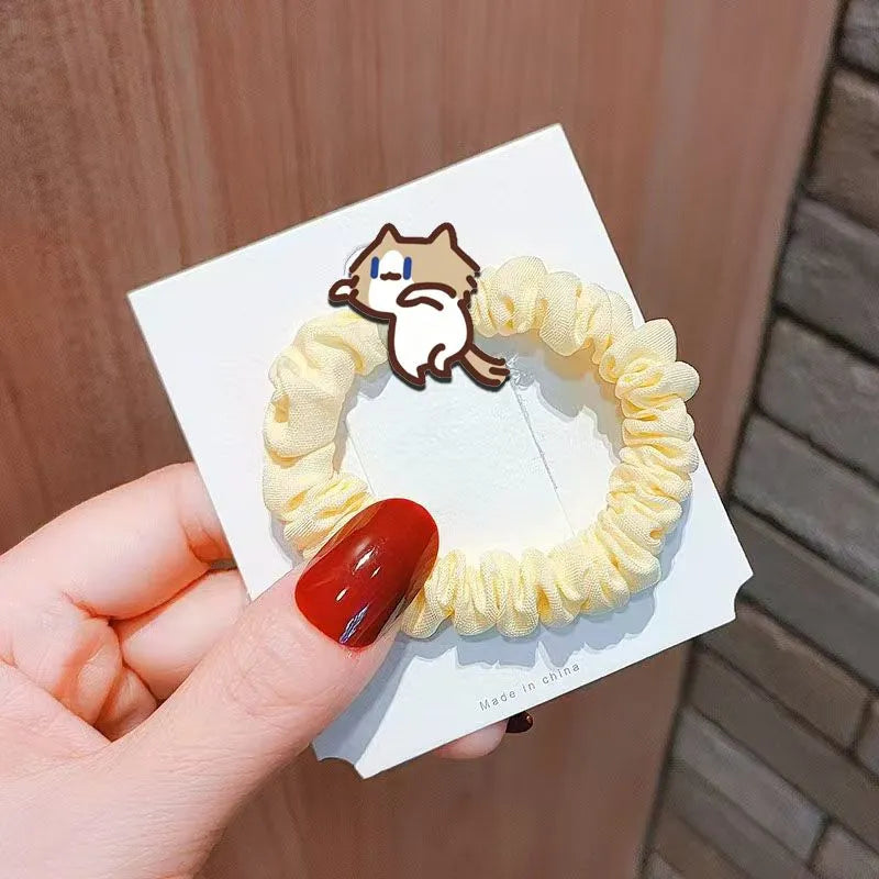 Soft and cute cartoon monthly salary cat tie hair headband, simple commuting without damaging hair