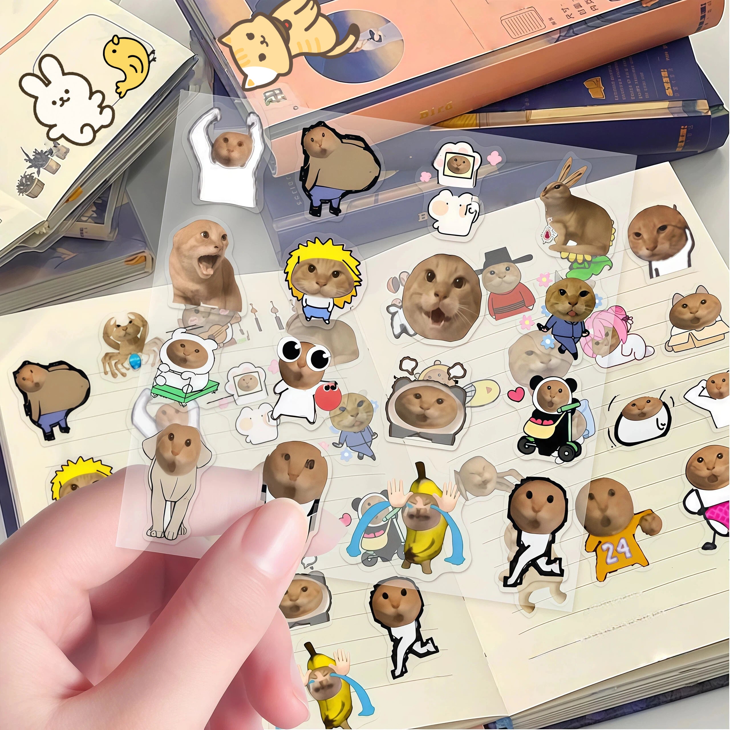 Round headed Cat Stickers for the Elderly