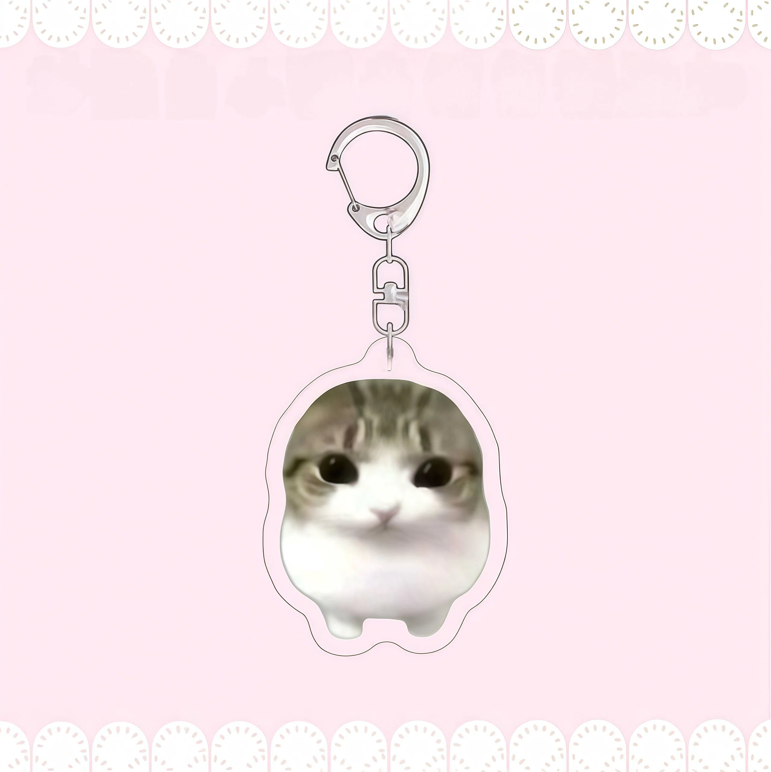 Crispy Triangle Cat Meme Keychain