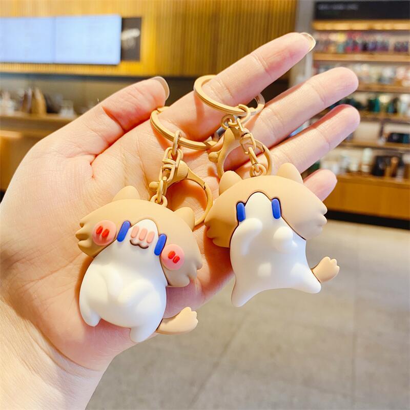 Cute Cartoon Salary Cat Plush Keychain, Fun Key Chain, Car Key Charm, Backpack Pendant Gift for Students