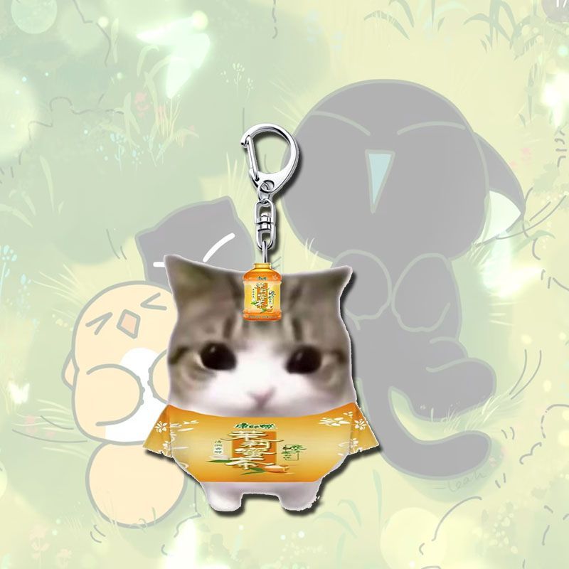 Crispy Triangle Cat Meme Keychain