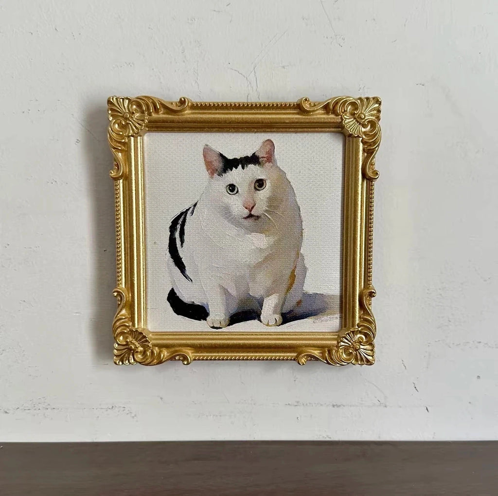 Cat Meme Series Textured Painting Fridge Magnet