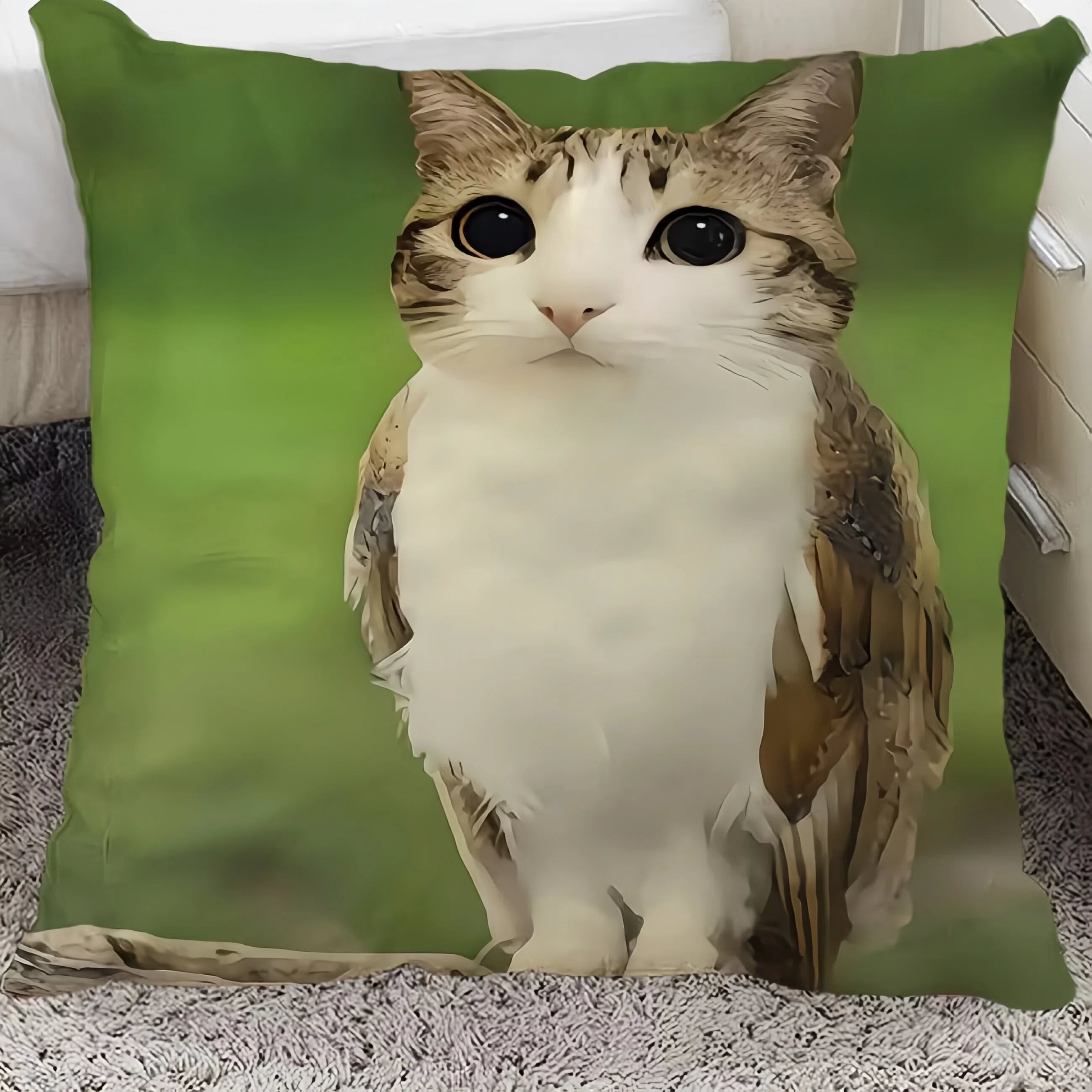 Meowl Meme Double Sided Pillow Cover,（ No Filler）