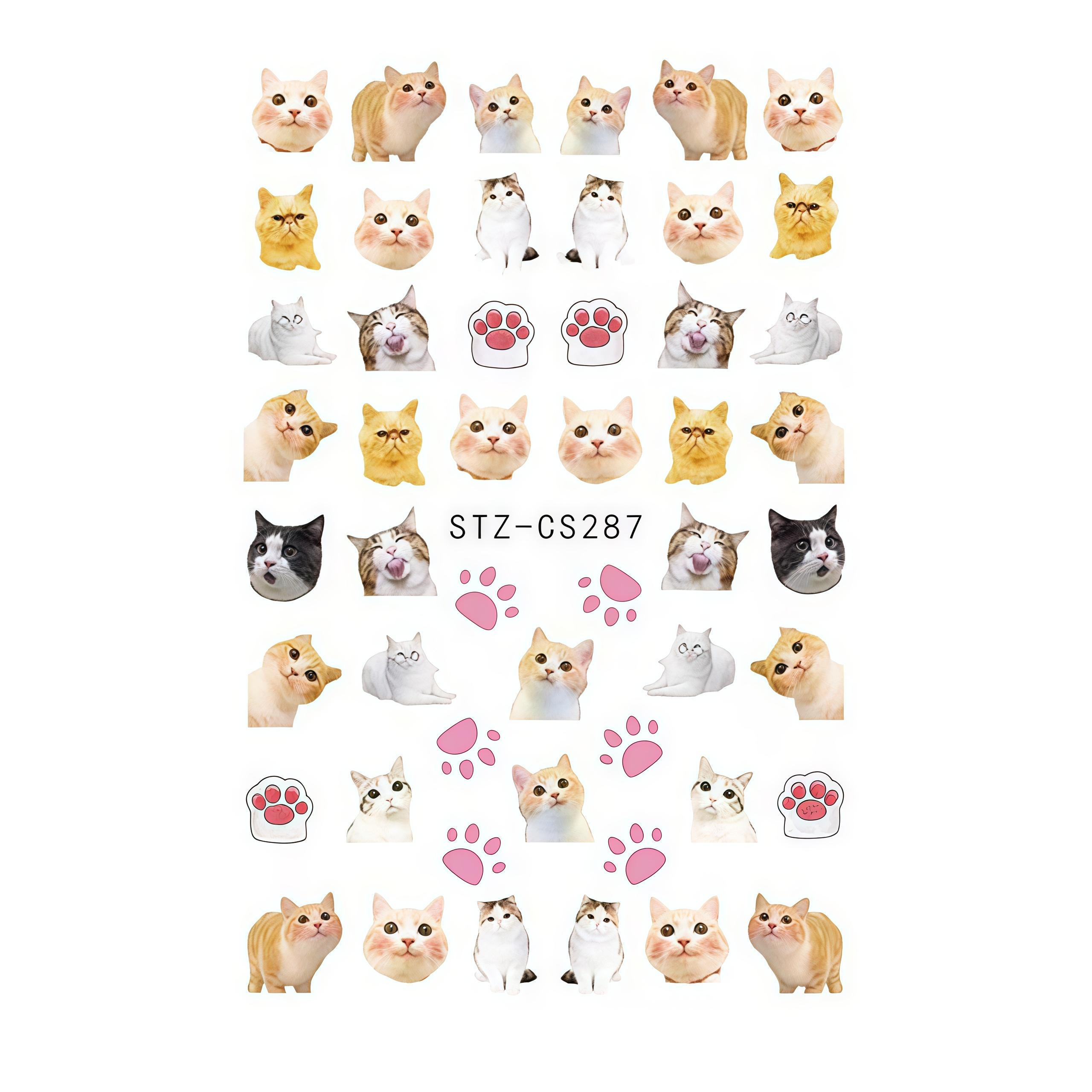 imitation hand drawn cute pet nail stickers