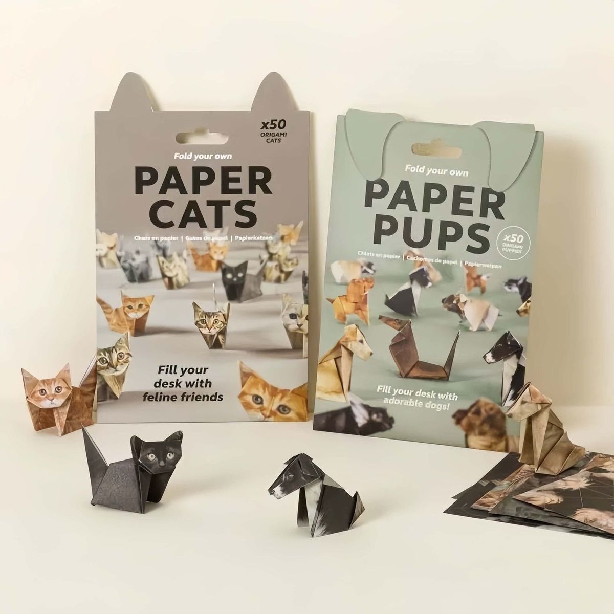 3D Origami Puppy & Cat Paper Craft
