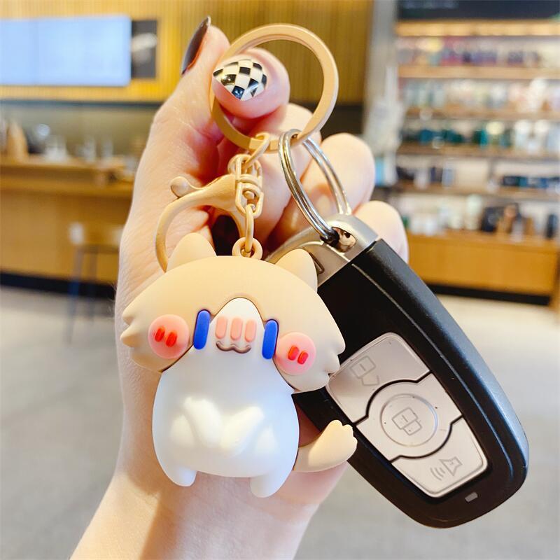 Cute Cartoon Salary Cat Plush Keychain, Fun Key Chain, Car Key Charm, Backpack Pendant Gift for Students