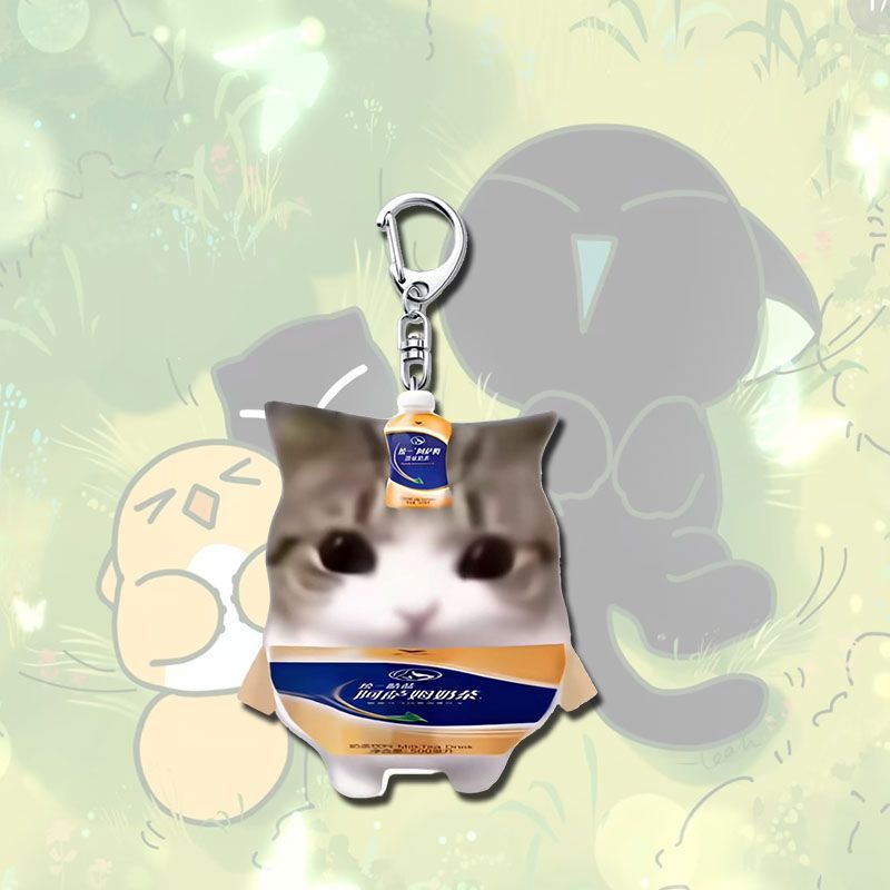 Crispy Triangle Cat Meme Keychain