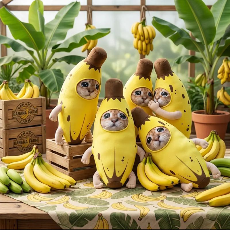 Banana Cat Plush Pillow