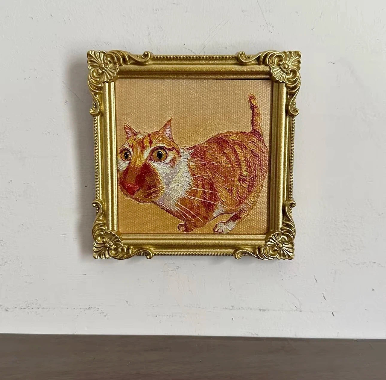 Cat Meme Series Textured Painting Fridge Magnet
