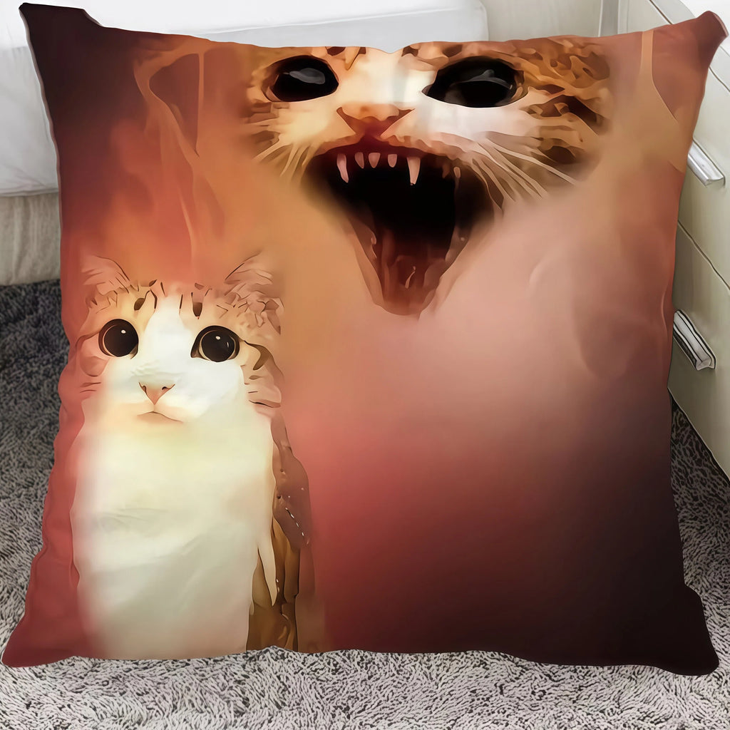 Meowl Meme Double Sided Pillow Cover,（ No Filler）