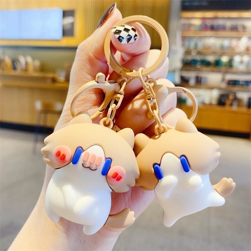 Cute Cartoon Salary Cat Plush Keychain, Fun Key Chain, Car Key Charm, Backpack Pendant Gift for Students