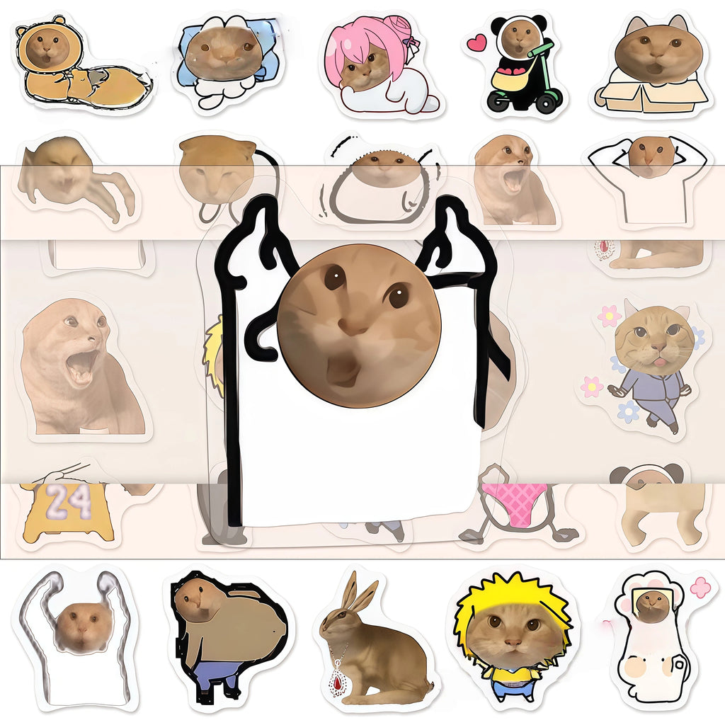 Round headed Cat Stickers for the Elderly