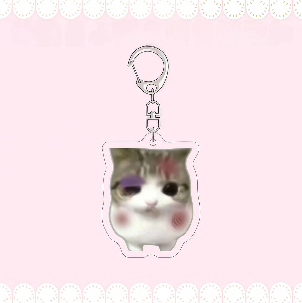 Crispy Triangle Cat Meme Keychain