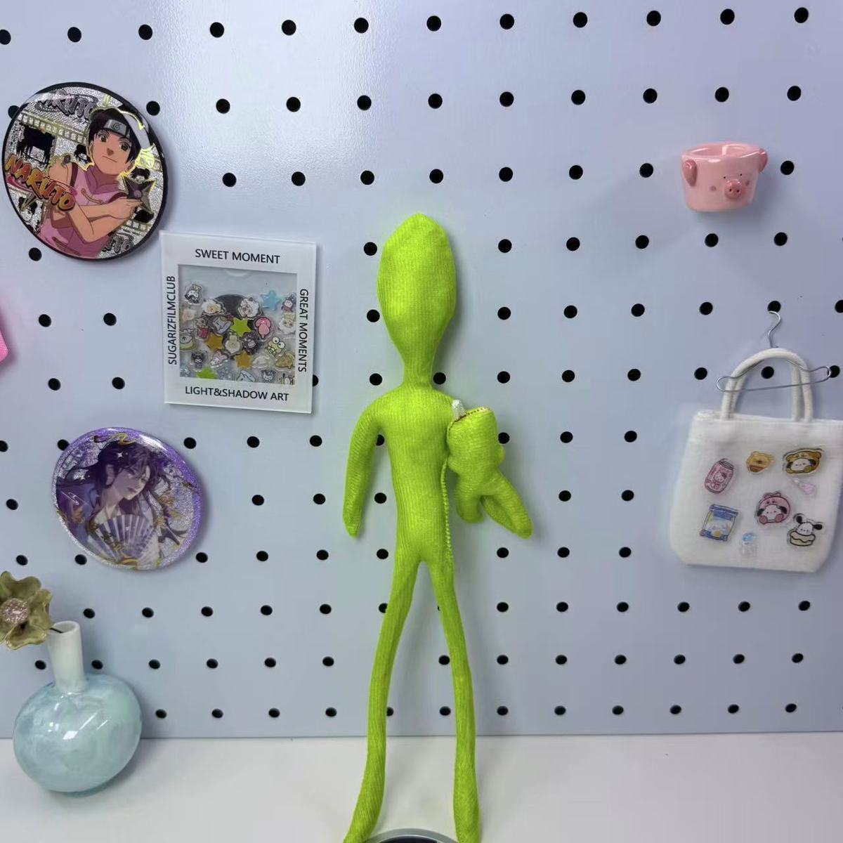 Abstract Alien Plush Doll with Poseable Wire Skeleton