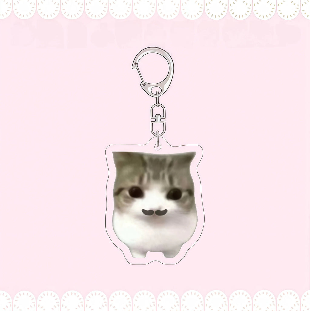 Crispy Triangle Cat Meme Keychain