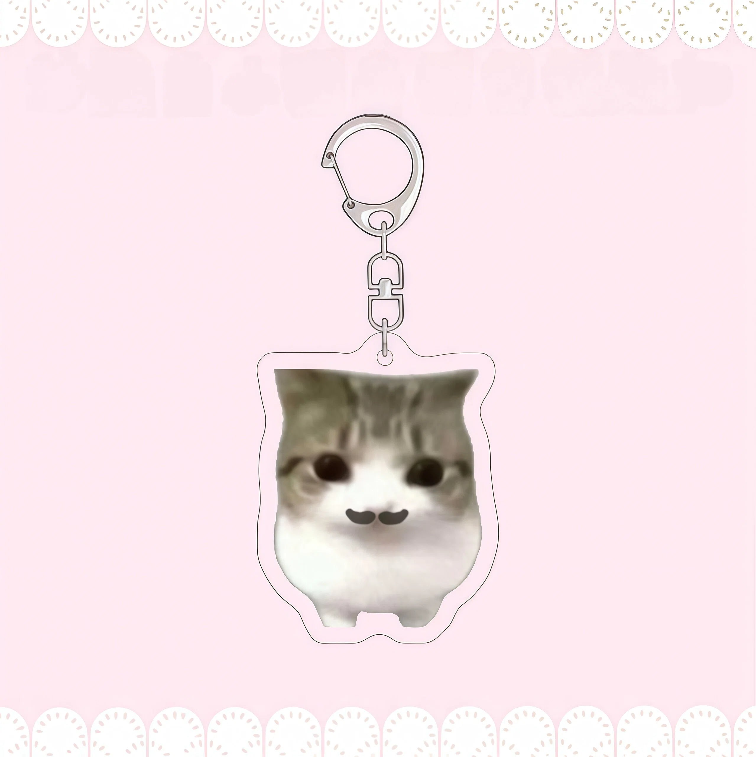Crispy Triangle Cat Meme Keychain