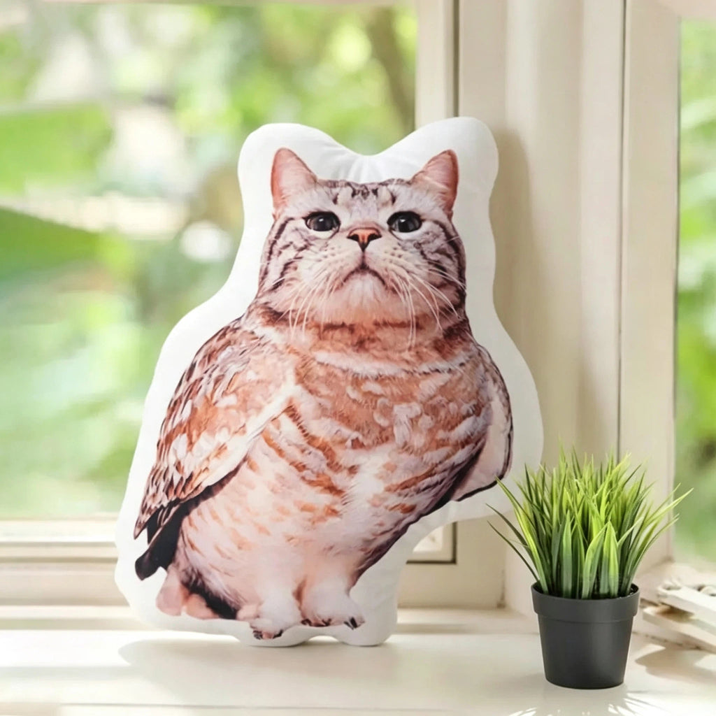 Meowl Trio Plush Pillow（Double‑Sided Print）