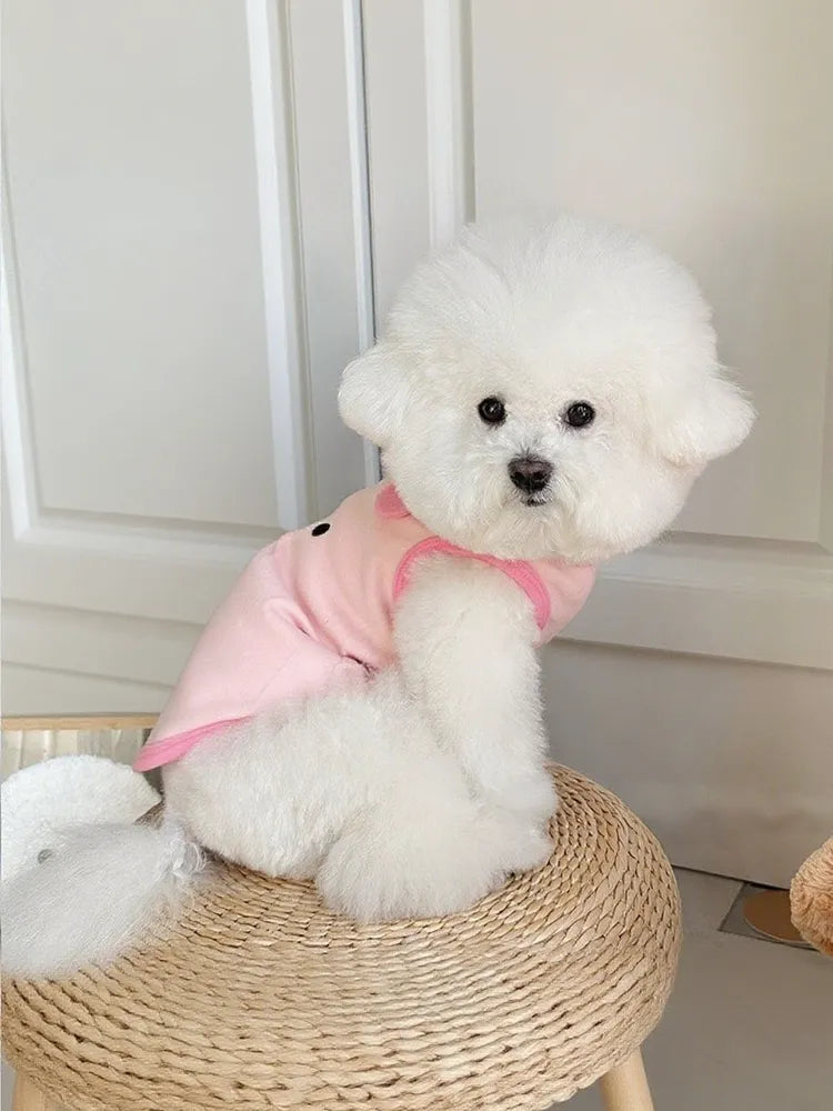 Cute Pink Pig Sling Dog Vest, Soft Cotton Thin Pet Summer Sleeveless Clothes Specially for French Bulldog, S/M/L Sizes Only