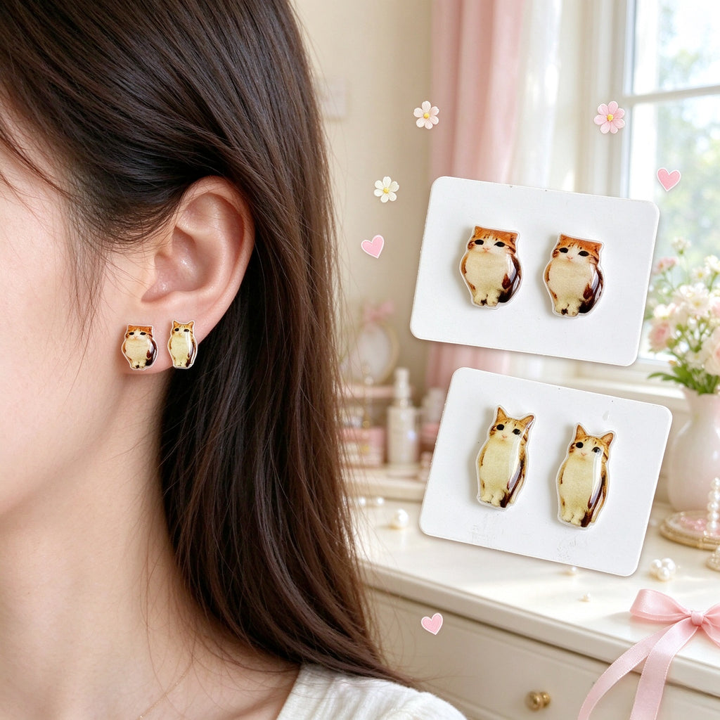 Meowl Cute Stud Earrings(925 Sterling Silver Posts)