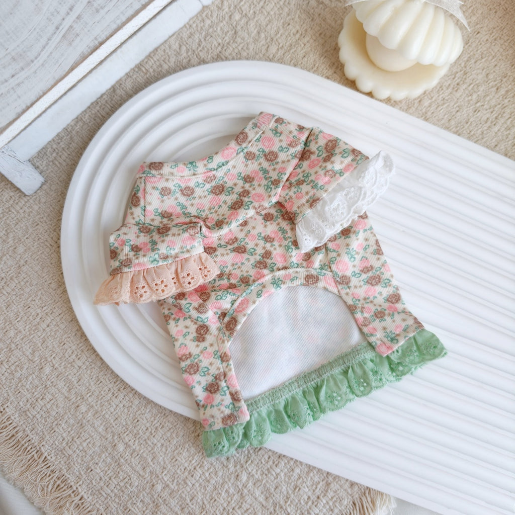 Cute Floral Daisy Pet Blouse, Lightweight Summer Outfit for Small Puppies and Kittens