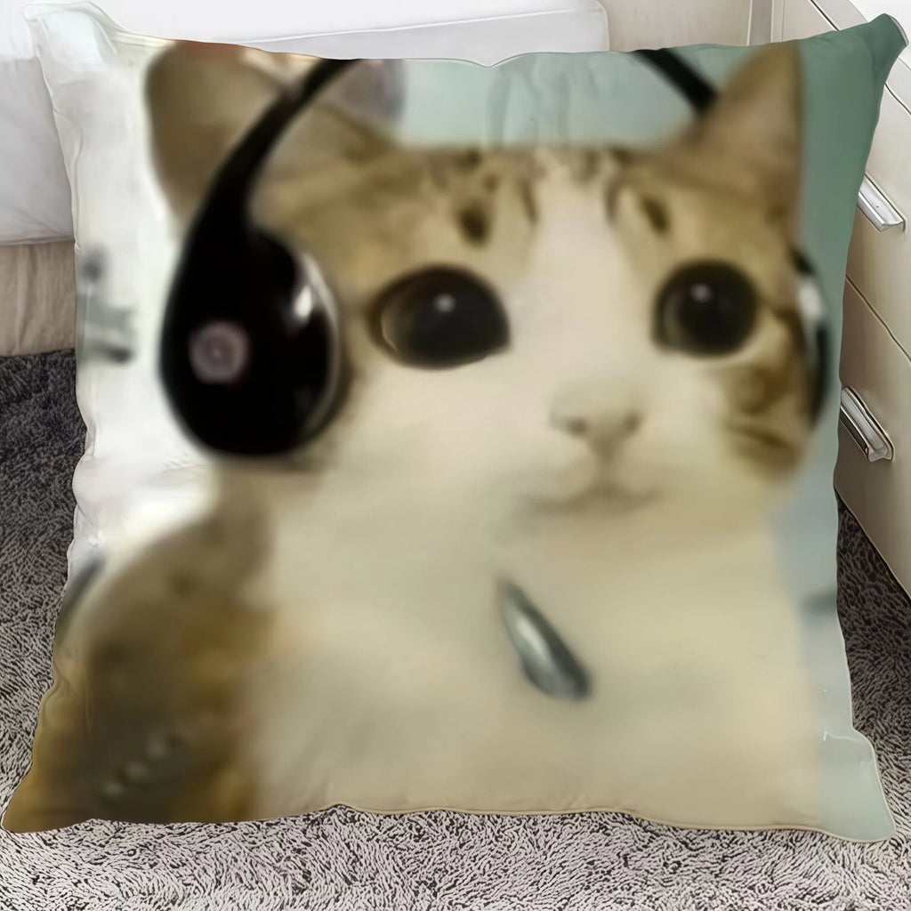 Meowl Meme Double Sided Pillow Cover,（ No Filler）