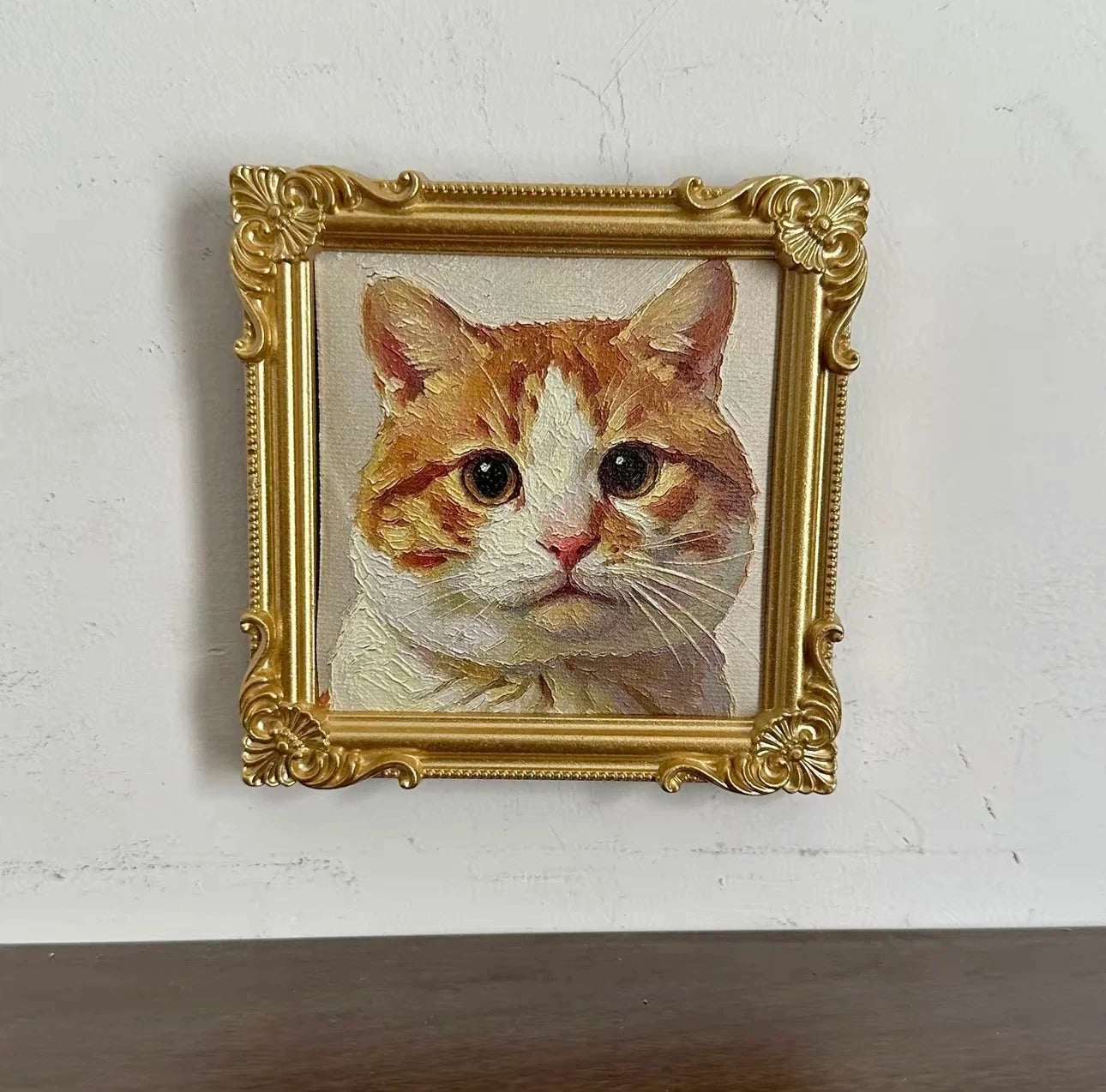 Cat Meme Series Textured Painting Fridge Magnet