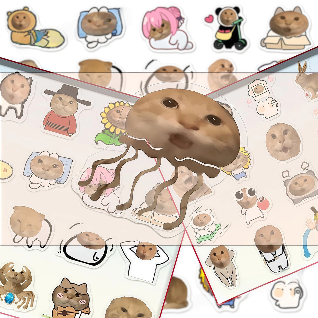 Round headed Cat Stickers for the Elderly