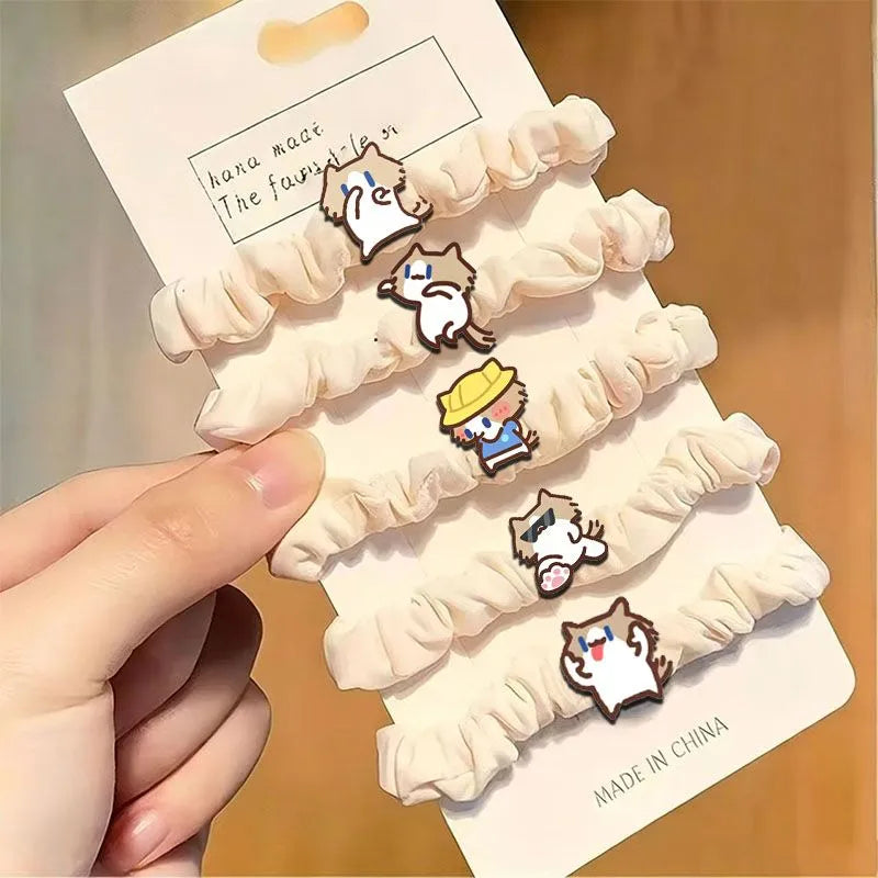 Soft and cute cartoon monthly salary cat tie hair headband, simple commuting without damaging hair