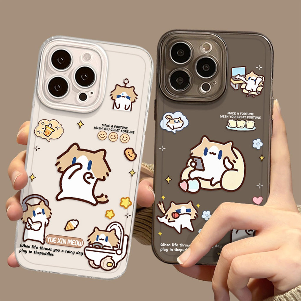 Monthly‑salary Cat Phone Case, Cute Couple Case Compatible with iPhone