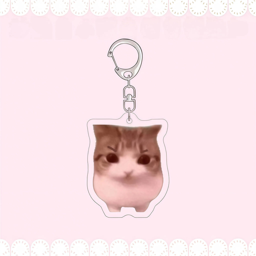 Crispy Triangle Cat Meme Keychain