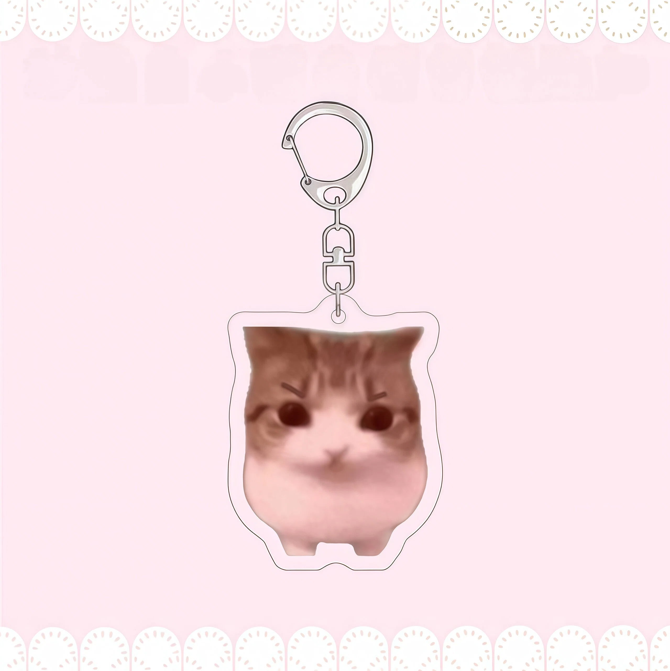 Crispy Triangle Cat Meme Keychain