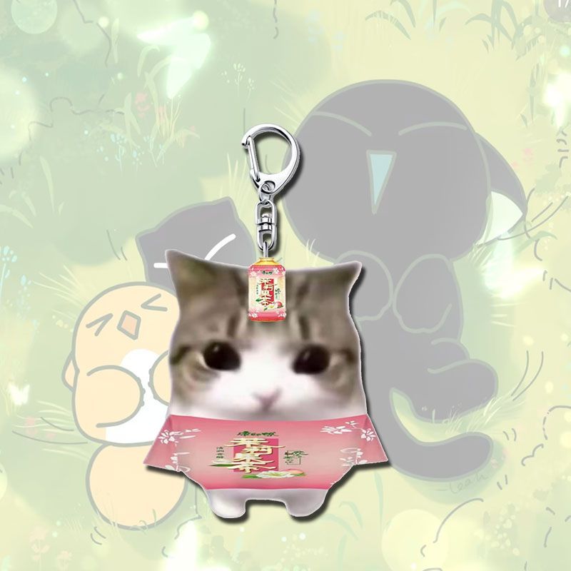 Crispy Triangle Cat Meme Keychain