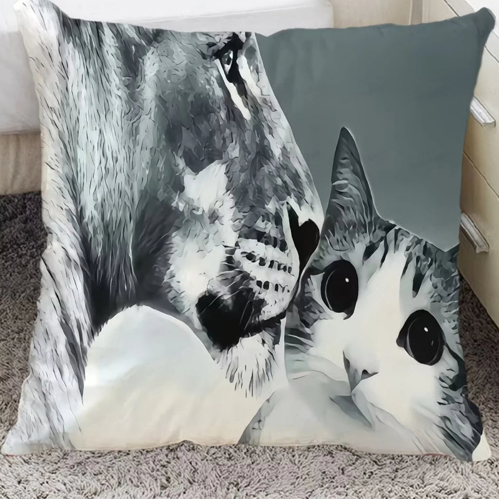 Meowl Meme Double Sided Pillow Cover,（ No Filler）