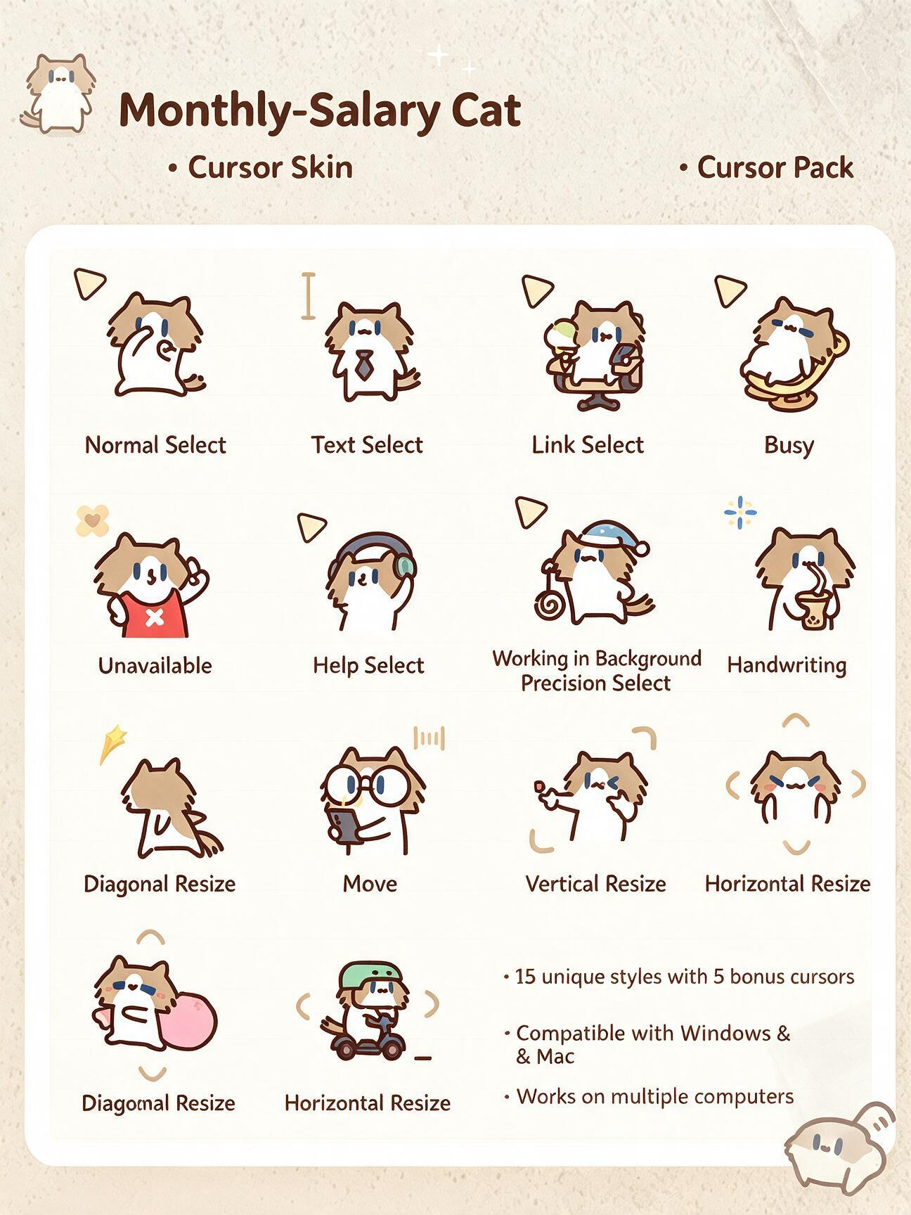 Dynamic Monthly‑Salary Cat Mouse Cursor Customization
