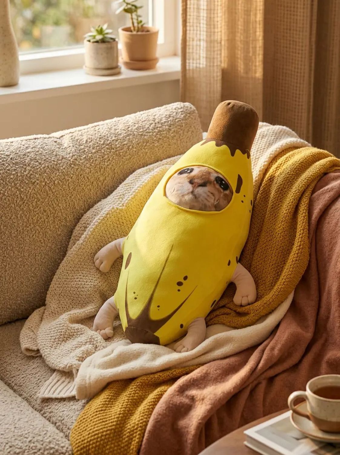 Banana Cat Plush Pillow