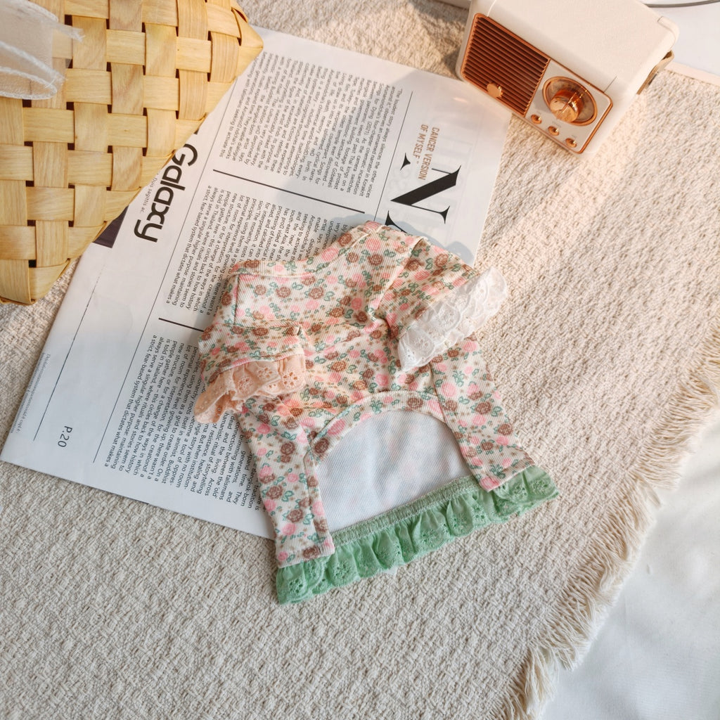 Cute Floral Daisy Pet Blouse, Lightweight Summer Outfit for Small Puppies and Kittens