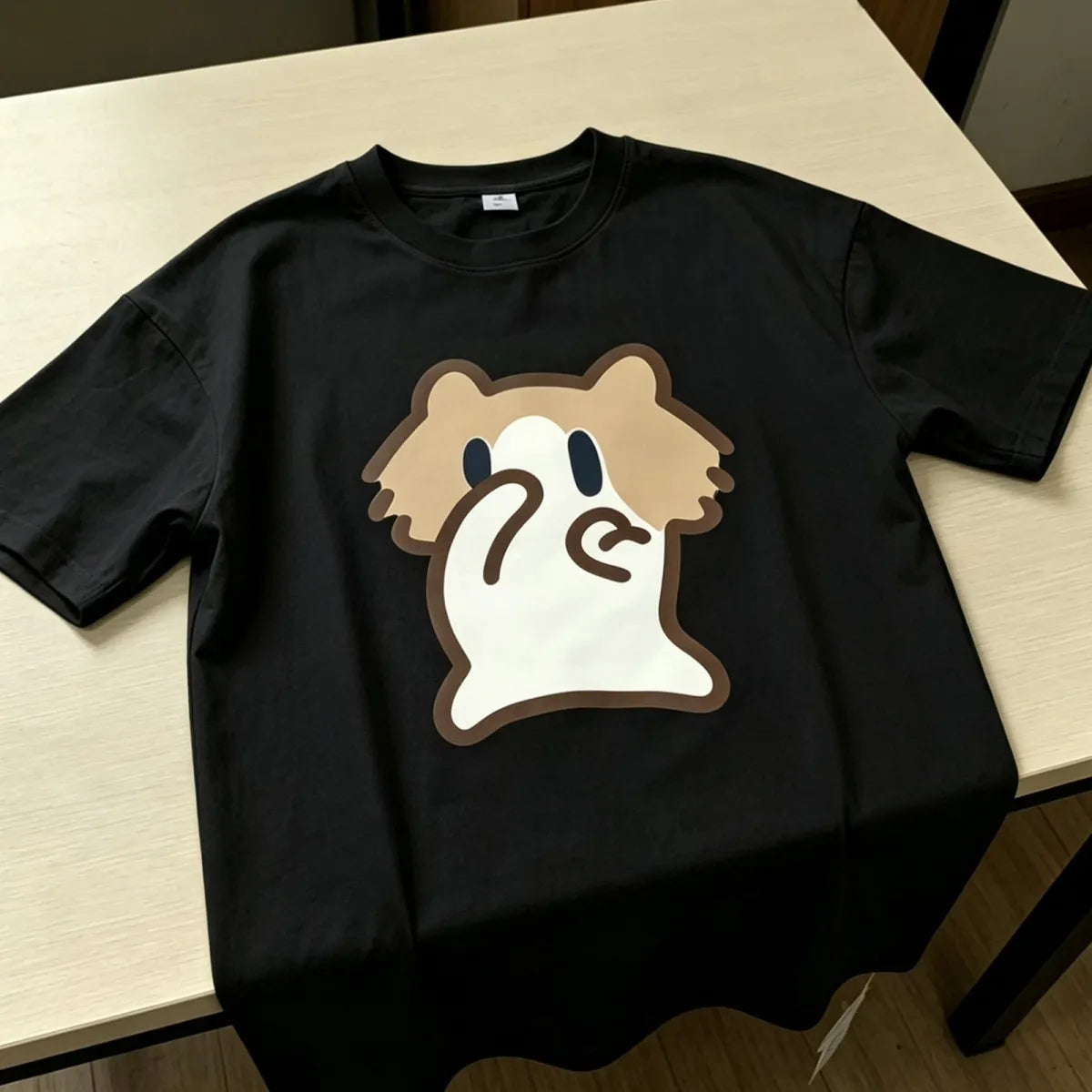 Monthly salary Meow printed top, student couple top, T-shirt, unisex
