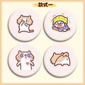 Cute Monthly Salary Cat Button Pins, 58mm Kawaii Cartoon Cat Badges Set, Anime Brooch Pins for Backpack Clothing Decor, Lovely Character Pins Gift for Girls