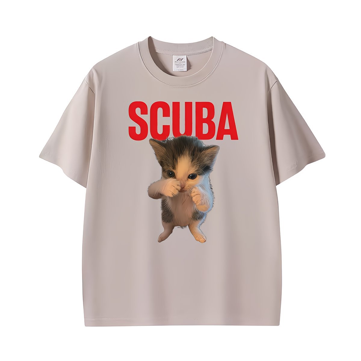 Scuba Cat Print T-shirt