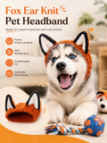 Fox Ear Knitted Pet Headband, Soft Stretch Knit Dog Costume Hat, Cute Puppy Fox Ear Headwear for Daily Wear & Pet Photography