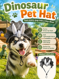 Triceratops Dinosaur Pet Hat, Adjustable Drawstring Dino Costume Headwear, Funny Puppy Cosplay Hat for Outdoor Adventures & Pet Photoshoot