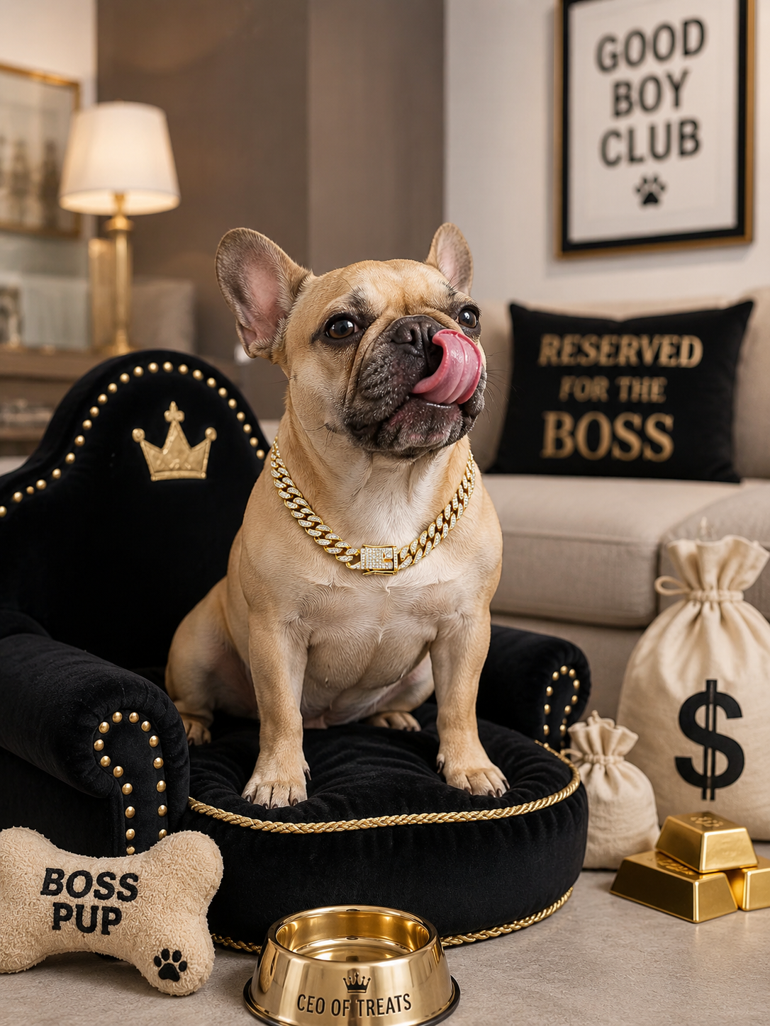 Iced Out Gold Cuban Link Pet Chain, Bling Rhinestone Dog Necklace, Hip Hop Style Puppy Jewelry Accessory for Photoshoot Party