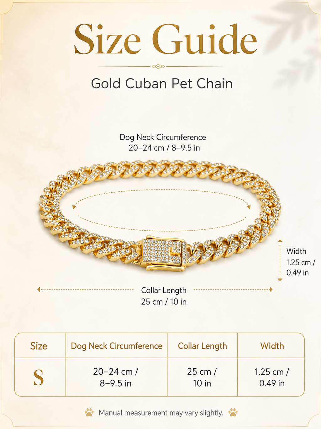 Iced Out Gold Cuban Link Pet Chain, Bling Rhinestone Dog Necklace, Hip Hop Style Puppy Jewelry Accessory for Photoshoot Party